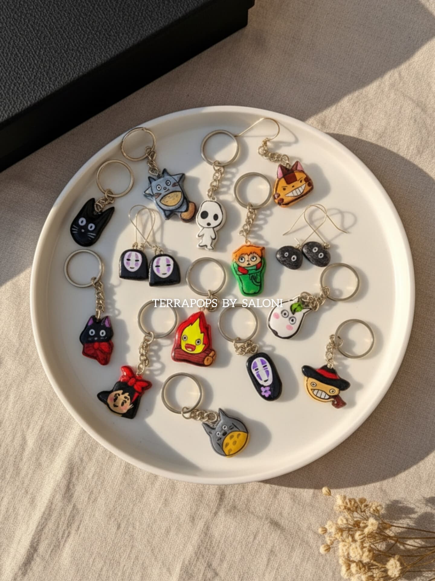 Customized clay Keychain, magnet, earrings, brooch/pin, neckpiece 2