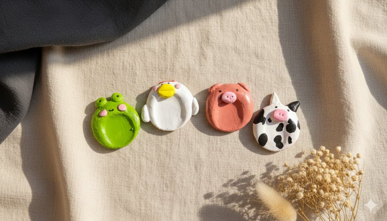 Customized clay Keychain, magnet, earrings, brooch/pin, neckpiece 3